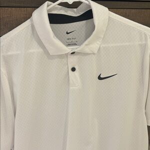 Nike Men's Dri-fit Classic Golf White Polo Shirt